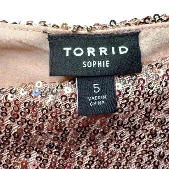 Torrid Sophie Rose Gold  Sequin Swing Cami Size 5X - Picture 5 of 10
